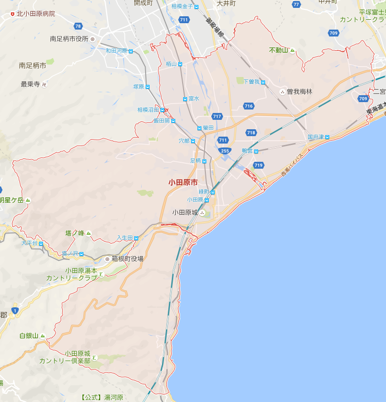 小田原市 日本 都道府県 地図情報