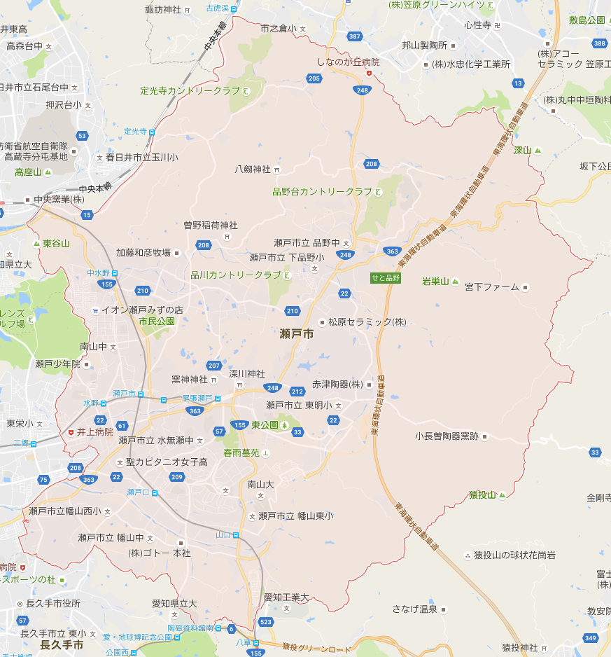 瀬戸市 日本 都道府県 地図情報