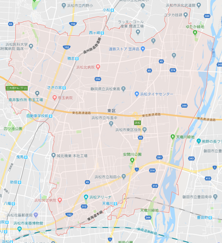 浜松市東区 | 日本-都道府県-地図情報